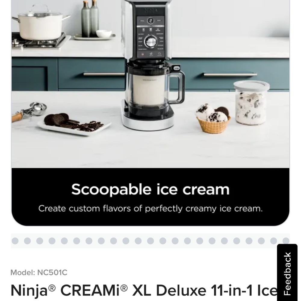 Ninja CREAMi XL Deluxe Ice Cream Maker - Black and Silver